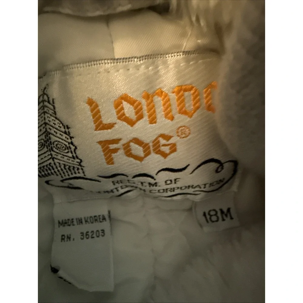Vintage London Fog Infant Size 18M Bear Hooded Quilted Snowsuit Jacket